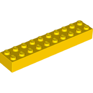 Lego kostka (kostička) 2x10, žlutá (300624, 4597259, 4617858, 4618302, 6073100, 6119276)